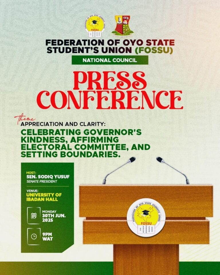 FOSSU NATIONAL CALLS FOR VICTOR OLOJEDE’S NEUTRALITY, DIRECTS AUDIT AMIDST ELECTORAL PROCESS - Loadedmore.ng