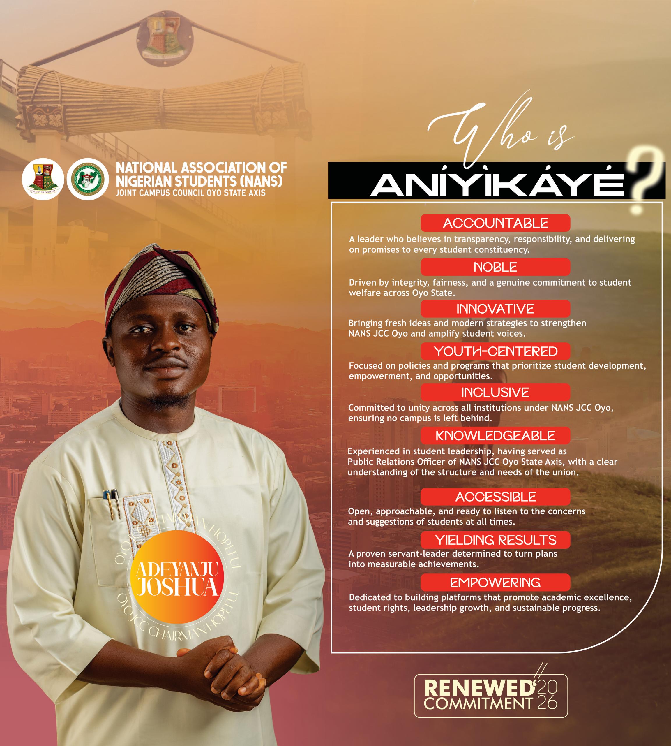 Former PRO Aniyikaye Joins NANS Oyo Chairman Race